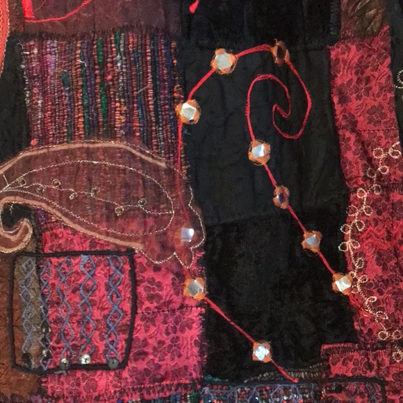 CHICO’S shacket embroidered silk blend fabric top womens quilted design size 12 - Picture 12 of 16